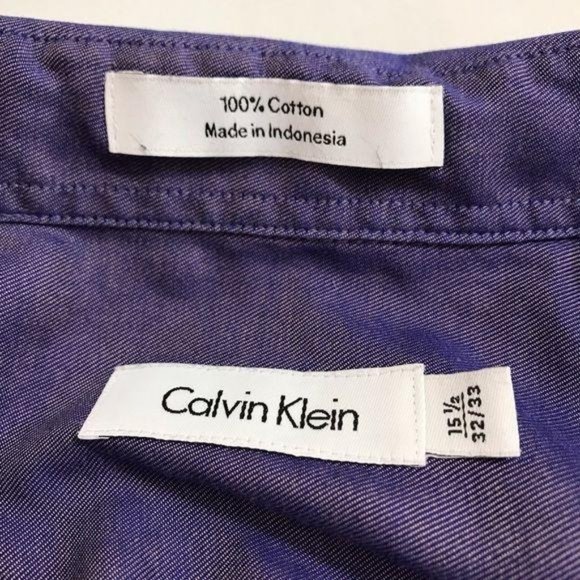 Calvin Klein Mens Purple Button Front Shirt - Picture 8 of 11